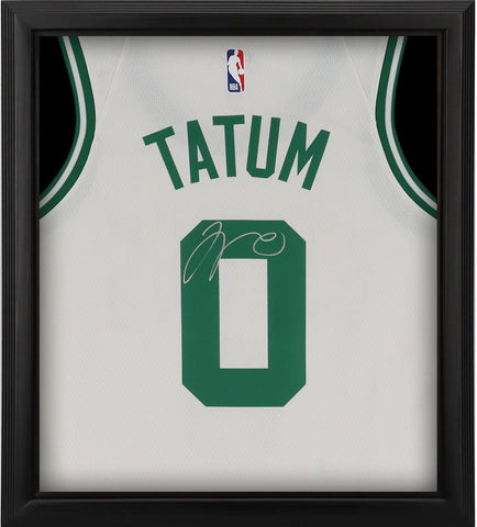Jayson Tatum Celtics Signed FRMD Nike 2022-23 White Swingman Jersey Shadowbox