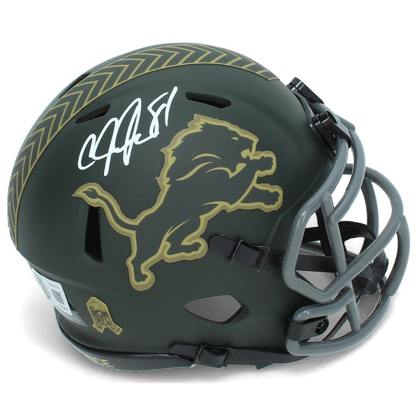Calvin Johnson Autographed Detroit Lions 2025 STS Speed Mini Helmet Beckett