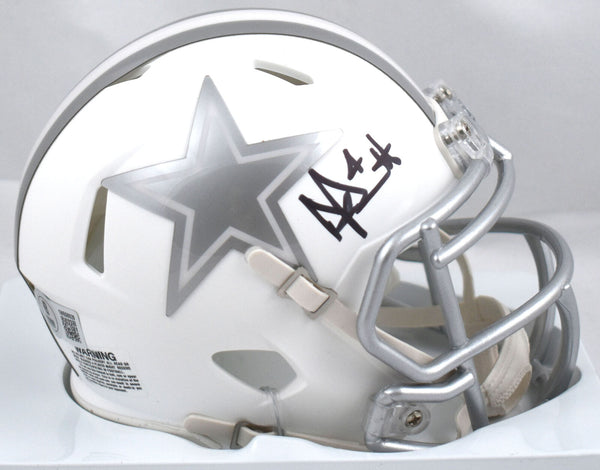 dak prescott football helmet Dak Prescott Autographed Dallas Cowboys Ice Speed Mini Helmet