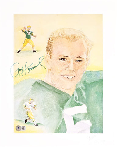 PAUL HORNUNG AUTOGRAPHED SIGNED 12X15 LITHOGRAPH PHOTO PACKERS BECKETT QR 216631