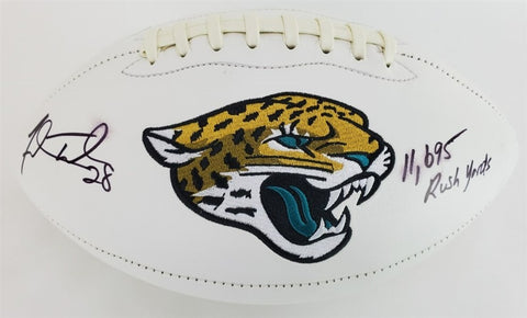 Fred Taylor 11,695 Rush Yards Signed Jacksonville Jaguars Logo Football/ Beckett