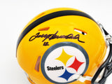Terry Bradshaw Signed Pittsburgh Steelers Yellow Speed Mini Helmet Beckett Wit