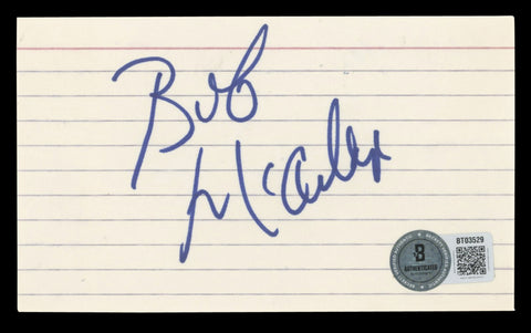 76ers Bob McAdoo Authentic Signed 3x5 Index Card Autographed BAS #BT03529