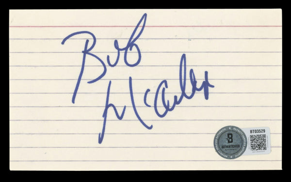 76ers Bob McAdoo Authentic Signed 3x5 Index Card Autographed BAS #BT03529