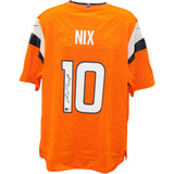 Bo Nix Autographed Denver Broncos Orange Nike Sz XL Jersey Beckett Witness 56426