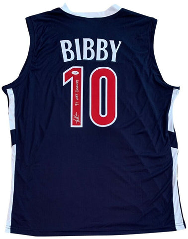 Mike Bibby Autographed Blue College Style Jersey 1997 National Champs PSA DNA