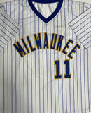 ED ROMERO Signed Custom Replica Pinstripe Jersey AUTO - Milwaukee Brewers - JSA