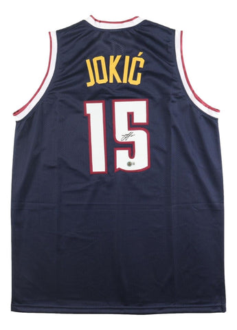 Nikola Jokic Denver Signed Navy Basketball Jersey BAS