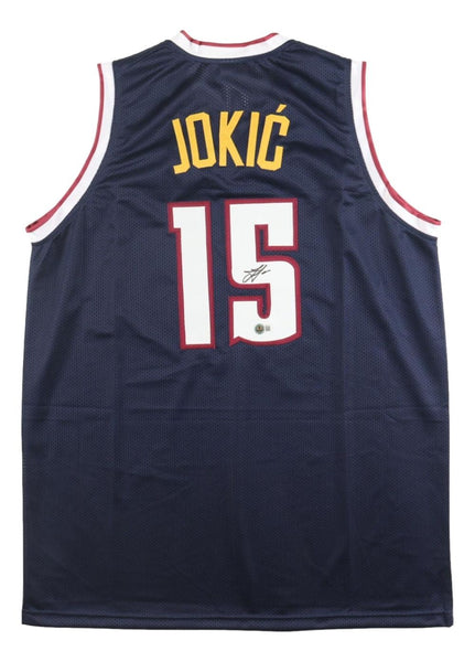 Nikola Jokic Denver Signed Navy Basketball Jersey BAS