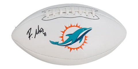 Raheem Mostert Signed Miami Dolphins Logo Football (Fanatics) 2023 Feature Back