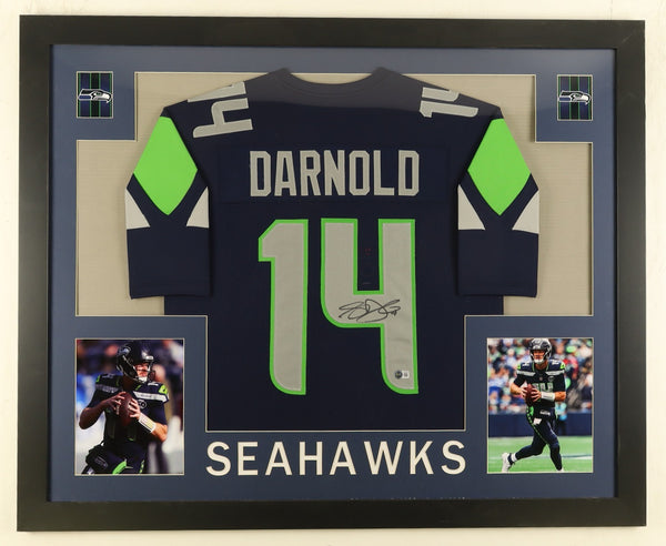 Sam Darnold Signed Seattle Seahawks 35"x43" Framed Jersey (Beckett) S.B. LX/Q.B