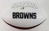 Michael Dean Perry & Greg Pruitt Signed Cleveland Browns Logo Football (JSA)