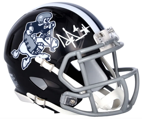 Dak Prescott Autographed Cowboys 'Cowboy Joe' Mini Speed Helmet Fanatics
