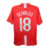 Paul Scholes Signed Manchester Utd 08 UCL Final Jersey #18 with Beckett Witness