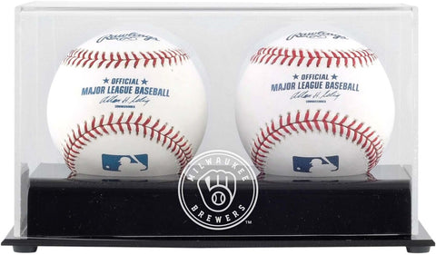 Milwaukee Brewers Two Baseball Cube 2020-Present Logo Display Case