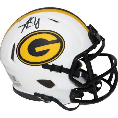 Aaron Jones Autographed Green Bay Packers Lunar Mini Helmet Beckett 43844