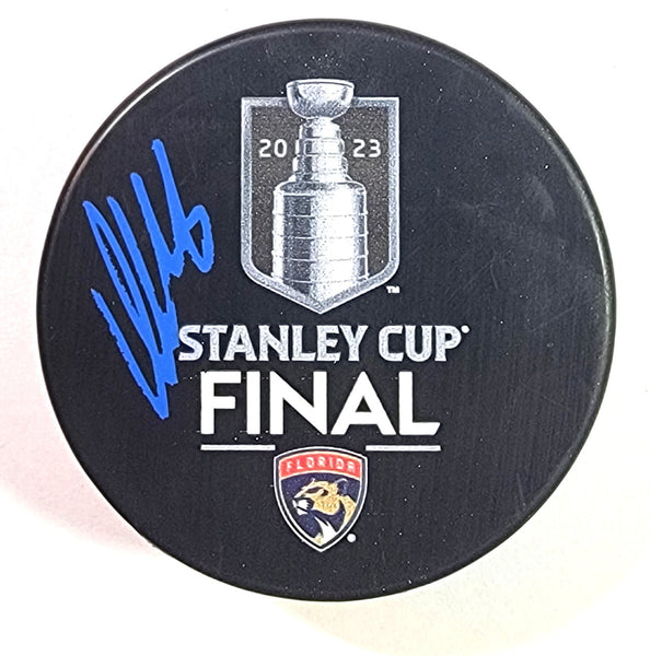 Aleksander Barkov Signed Florida Panthers 2023 Stanley Cup Hockey Puck Beckett