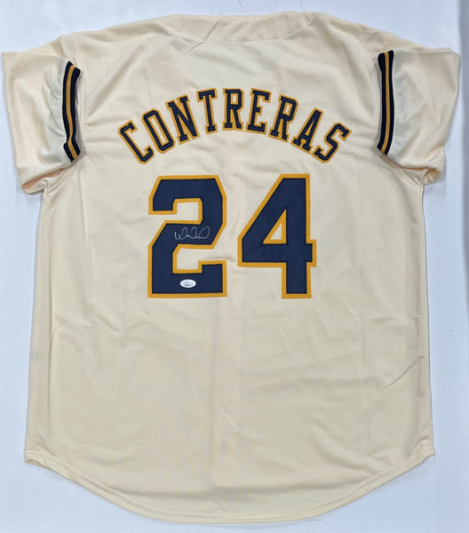 Brewers Catcher WILLIAM CONTRERAS Signed Custom Replica Cream Jersey AUTO