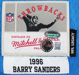 Lions Barry Sanders "HOF 04" Signed Blue Mitchell & Ness TB Jersey BAS Witnessed