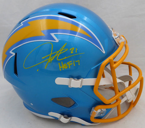 LaDainian Tomlinson Autographed Flash Full Size Helmet Chargers Smudged Beckett