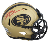 49ers Deion Sanders Authentic Signed Rave Speed Mini Helmet BAS Witnessed