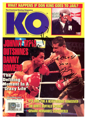 Johnny Tapia & Don King Autographed Signed KO Magazine Beckett BAS QR #BH26920