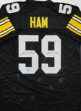 Steelers JACK HAM Signed Custom Replica Black Pittsburgh Jersey AUTO w/ HOF BAS