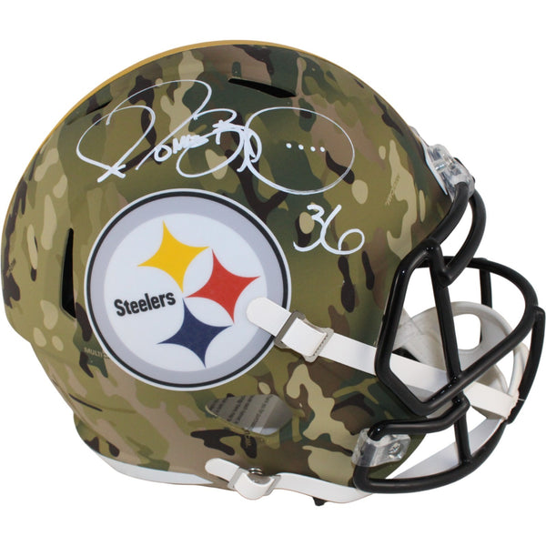 Jerome Bettis Autographed Pittsburgh Steelers F/S Camo Helmet Beckett W 54075