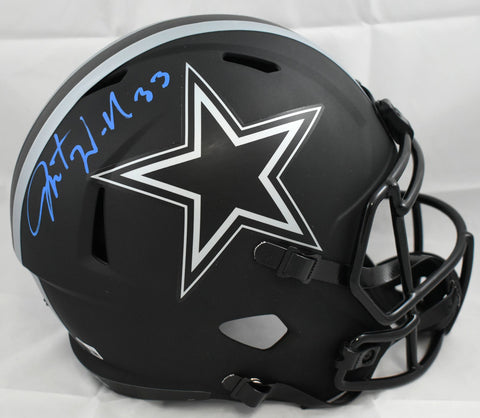 Javonte Williams Signed Cowboys F/S Eclipse Speed Helmet - Beckett W Holo *Blue