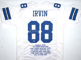 Michael Irvin Autographed White Pro Style Stat Jersey - Beckett W Hologram