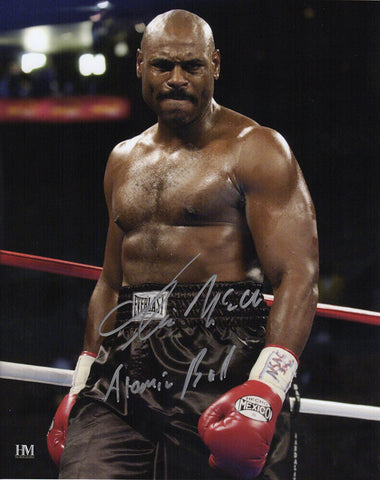 Oliver McCall Signed Boxing In Ring 8x10 Photo w/Atomic Bull - (SCHWARTZ COA)