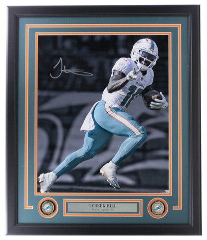 Tyreek Hill Signed Framed 16x20 Miami Dolphins Photo BAS