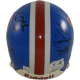 Tom Nalen Gary Zimmerman +3 Signed Denver Broncos VSR4 Mini Helmet Beckett 55423