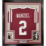 FRAMED Signed JOHNNY MANZIEL 35x39 Texas A&M Maroon Jersey JSA COA