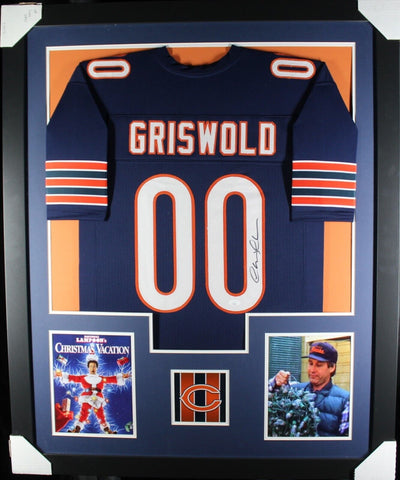 CHEVY CHASE CLARK GRISWOLD (Bears TOWER) Signed Auto Framed Jersey JSA