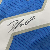 Autographed/Signed D'ANDRE SWIFT Detroit Blue Football Jersey JSA COA Auto