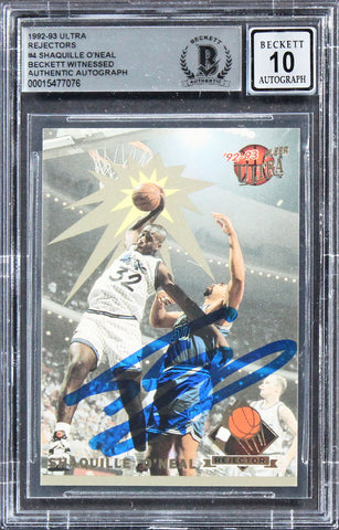 Magic Shaquille O'Neal Signed 1992 Ultra Rejectors #4 Card Auto 10! BAS Slabbed