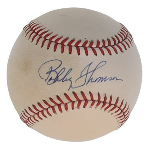 Bobby Thomson Signed NL Baseball (PSA COA) New York "The Giants Win the Pennant"
