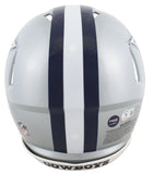 Cowboys Emmitt Smith Signed Silver Full Size Speed Proline Helmet w/ Case BAS W