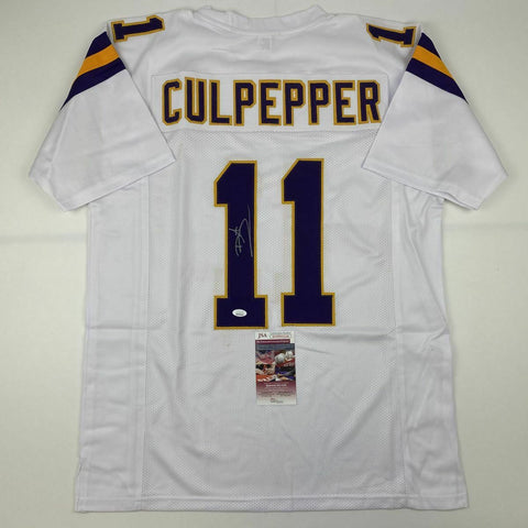 Autographed/Signed DAUNTE CULPEPPER Minnesota White Football Jersey JSA COA Auto