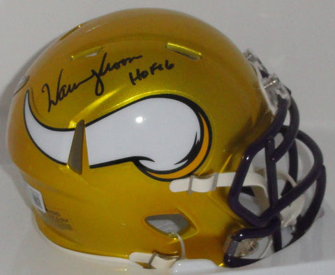 Vikings WARREN MOON Signed Riddell FLASH Speed Mini Helmet AUTO w/ HOF - BAS