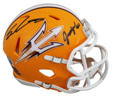 ASU Sam Leavitt & Jordyn Tyson Signed Gold Speed Mini Helmet W/ Case BAS Witness
