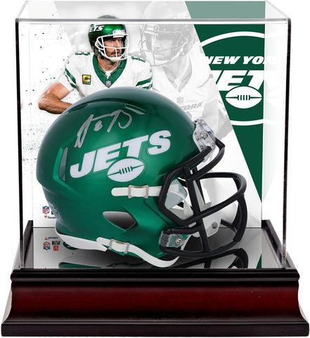 Aaron Rodgers New York Jets Signed Riddell Mini Helmet w/Deluxe Mini Helmet Case