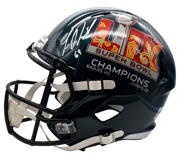 Landon Dickerson Signed Full Size SB LIX Logo Speed Replica Helmet Eagles JSA 79