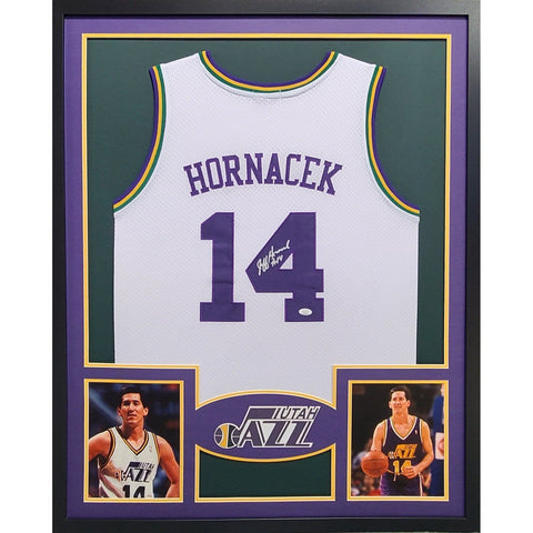 Jeff Hornacek Autographed Framed Utah Jazz Jersey