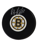 Ray Bourque Signed Boston Bruins Logo Puck (Cojo COA) 2001 Stanley Cup Champ