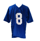 Daniel Jones Autographed Blue Custom Football Jersey Colts Beckett 180948