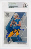 Justin Herbert Signed Chargers 2020 Panini Mosaic Rookie Card #204 - (Beckett)