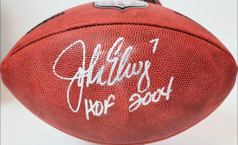 John Elway Autographed/Inscribed "HOF2004" "The Duke" NFL Game Ball BAS COA