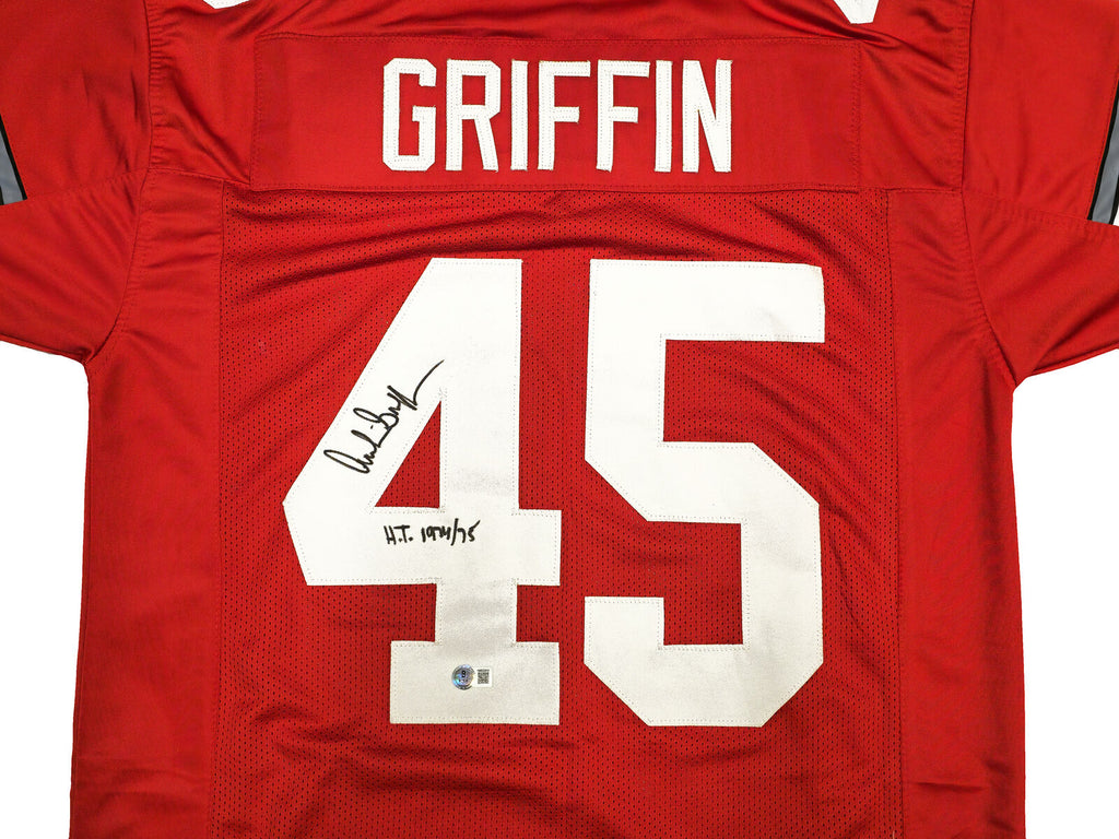 OHIO STATE ARCHIE GRIFFIN AUTOGRAPHED RED JERSEY HT 1974/75 BECKETT 23 ...